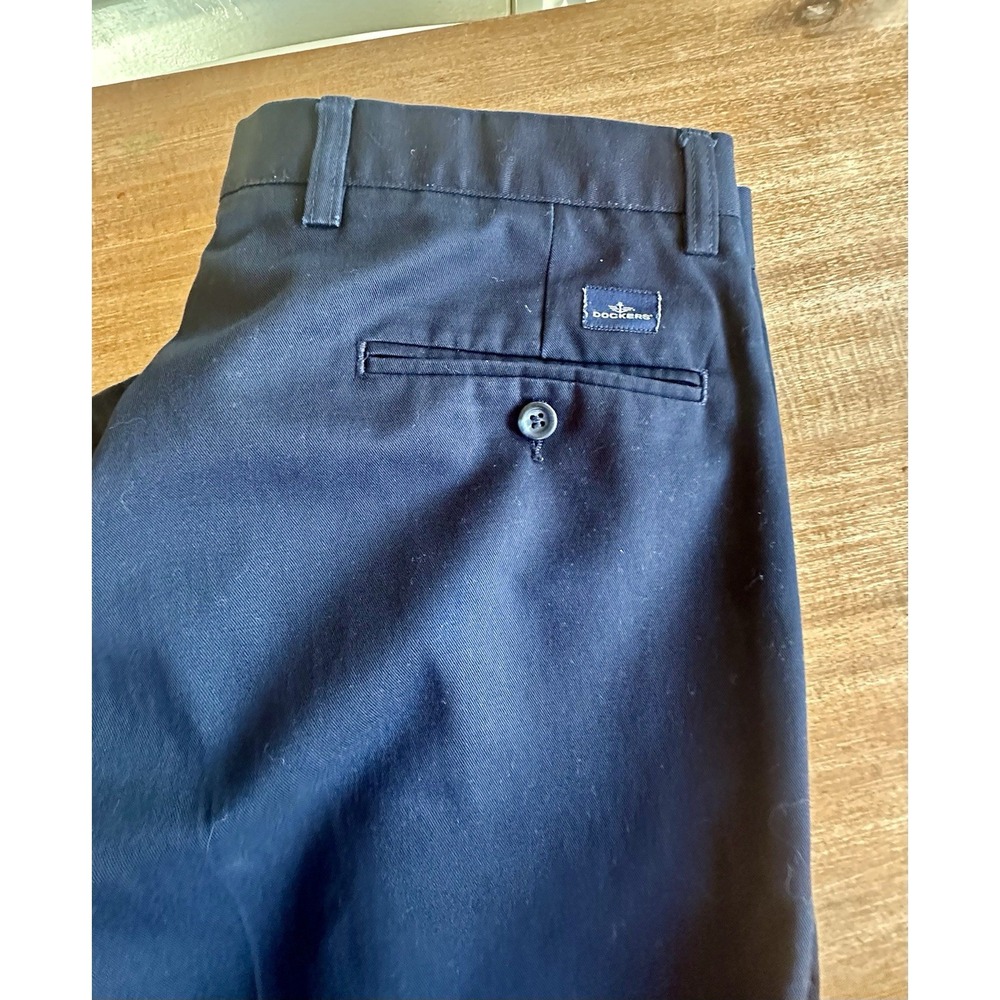 Men's Dockers Flat Front Classic Fit Dress Pants Cotton Blue 36x34